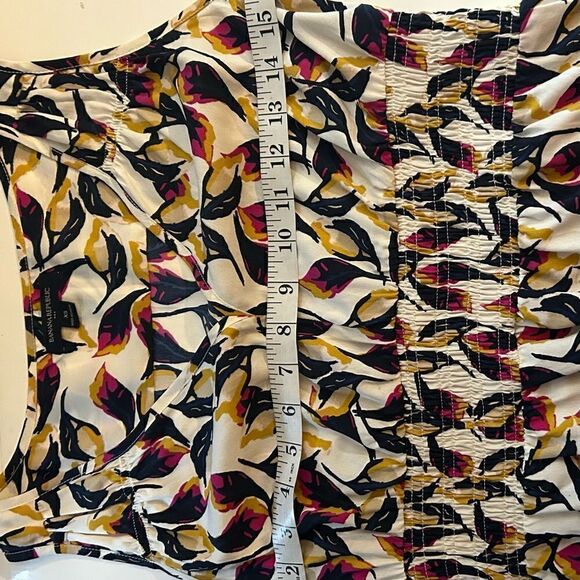 Banana Republic Cream Print Pattern Sleeveless Blouse Size XS - Picture 7 of 8